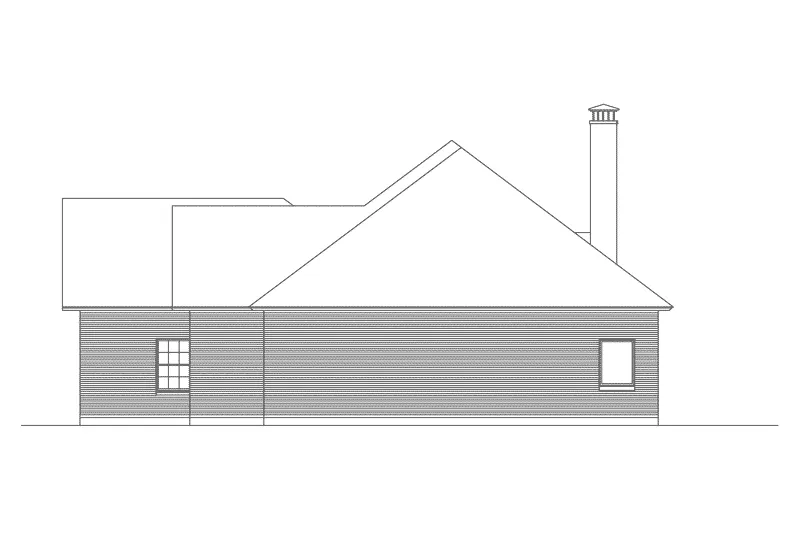 Ranch House Plan Right Elevation - Pembrooke Traditional Home 040D-0011 - Shop House Plans and More
