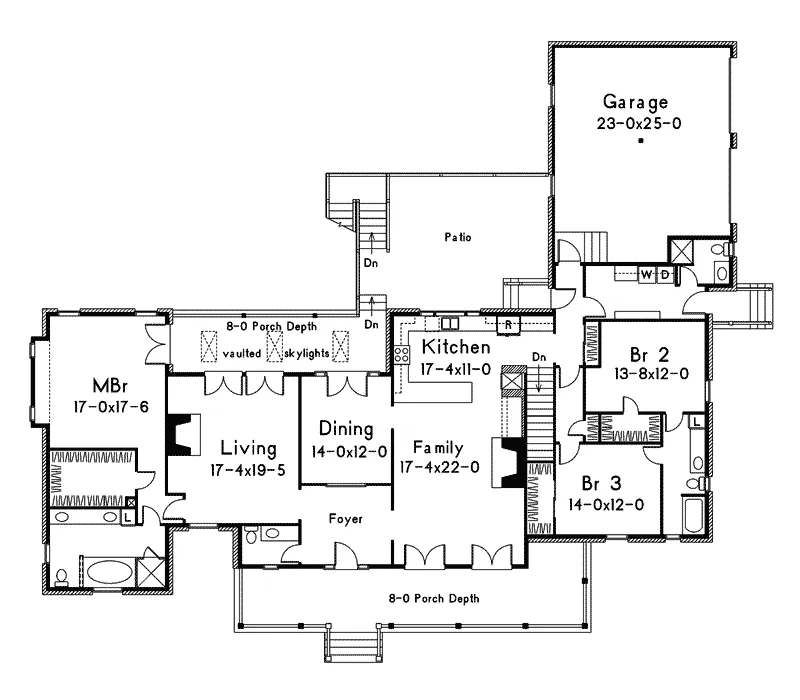 Farmhouse Plan First Floor - Paterson Country Home 040D-0012 - Shop House Plans and More