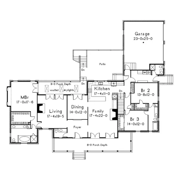 Bungalow House Plan First Floor - Paterson Country Home 040D-0012 - Shop House Plans and More