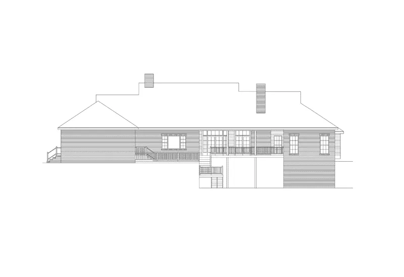 Farmhouse Plan Rear Elevation - Paterson Country Home 040D-0012 - Shop House Plans and More