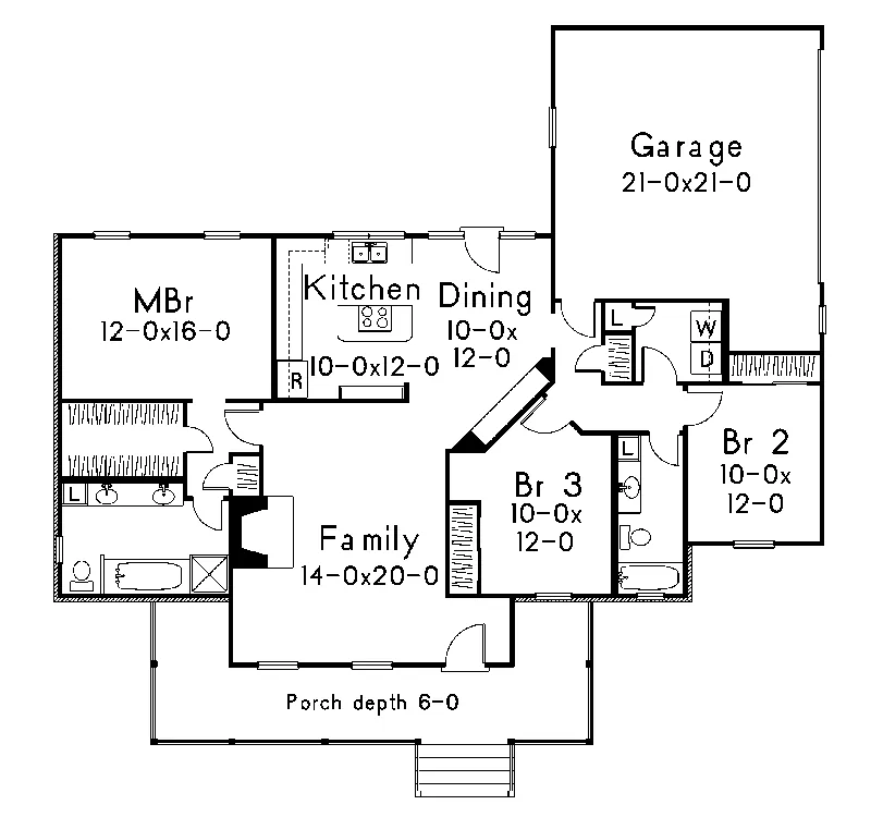 Acadian House Plan First Floor - Livingston Country Acadian Home 040D-0014 - Shop House Plans and More