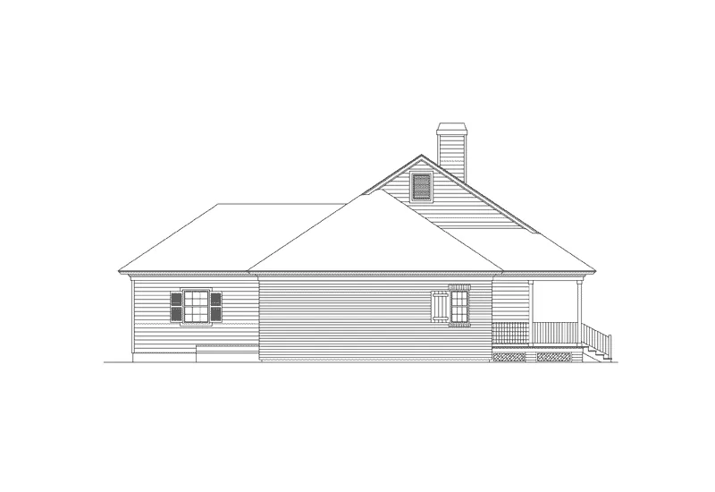 Bungalow House Plan Left Elevation - Livingston Country Acadian Home 040D-0014 - Shop House Plans and More