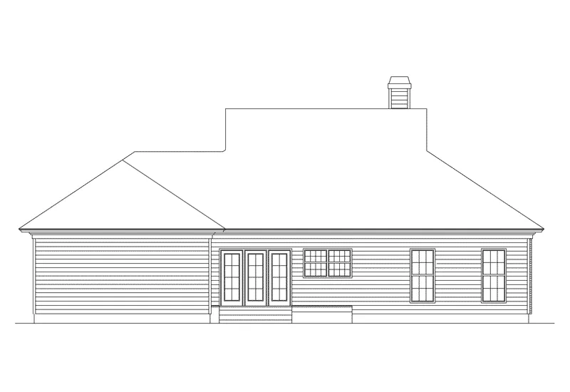 Acadian House Plan Rear Elevation - Livingston Country Acadian Home 040D-0014 - Shop House Plans and More