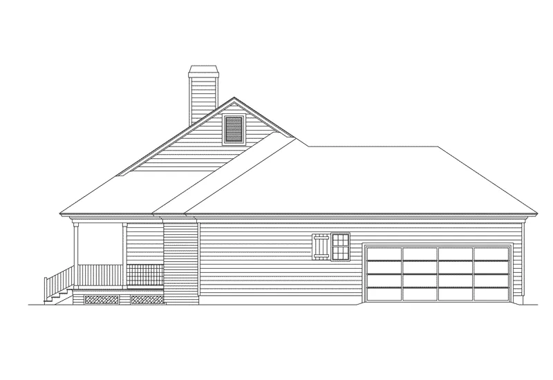 Acadian House Plan Right Elevation - Livingston Country Acadian Home 040D-0014 - Shop House Plans and More