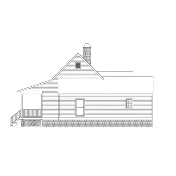 Ranch House Plan Right Elevation - Forestville Country Home 040D-0015 - Search House Plans and More