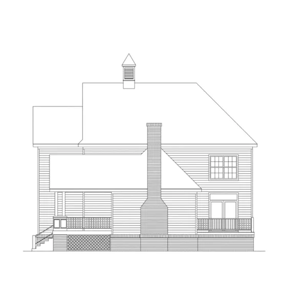 Farmhouse Plan Right Elevation - Chadwick Forest Southern Home 040D-0016 - Search House Plans and More