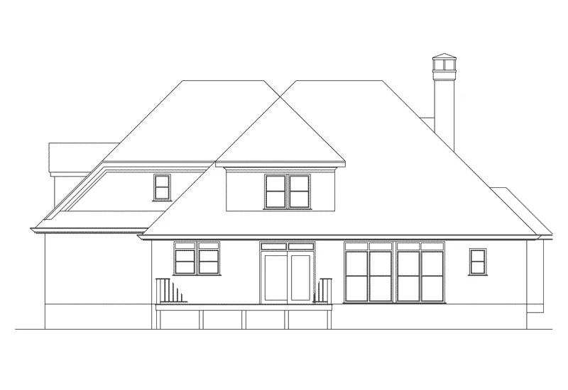 European House Plan Rear Elevation - Radcliffe European Home 040D-0018 - Shop House Plans and More