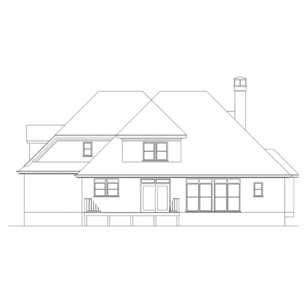 European House Plan Rear Elevation - Radcliffe European Home 040D-0018 - Shop House Plans and More