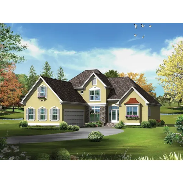 European House Plan Front of Home - Bridgeport Mill European Home 040D-0019 - Search House Plans and More