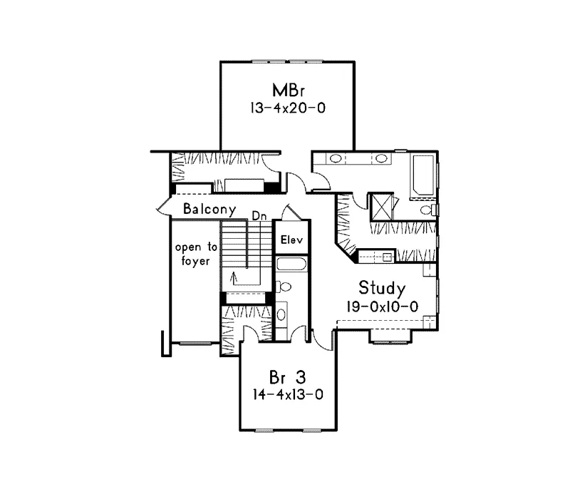 Traditional House Plan Second Floor - Waterford Traditional Home 040D-0020 - Shop House Plans and More