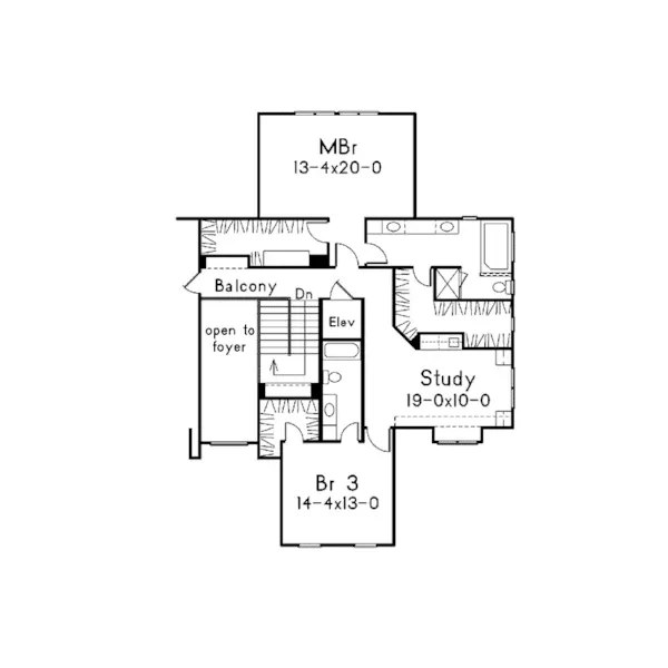 Traditional House Plan Second Floor - Waterford Traditional Home 040D-0020 - Shop House Plans and More