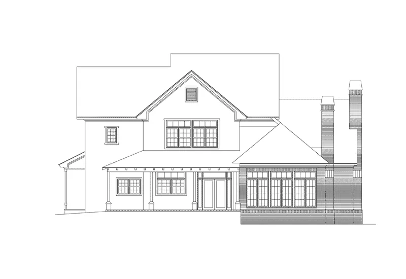 Traditional House Plan Rear Elevation - Waterford Traditional Home 040D-0020 - Shop House Plans and More