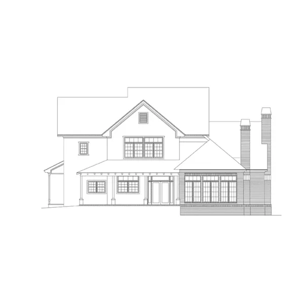 Traditional House Plan Rear Elevation - Waterford Traditional Home 040D-0020 - Shop House Plans and More