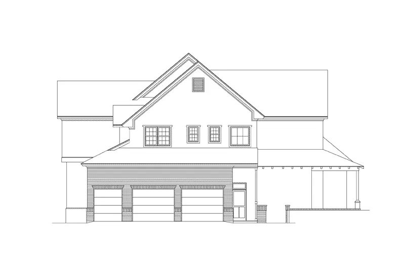 Traditional House Plan Right Elevation - Waterford Traditional Home 040D-0020 - Shop House Plans and More