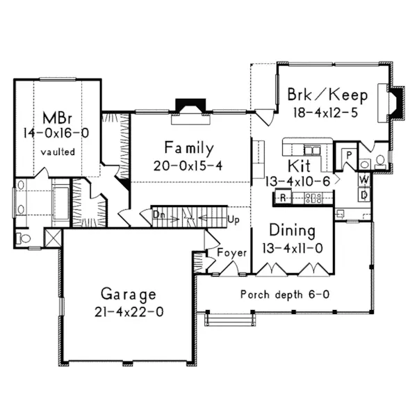 Traditional House Plan First Floor - Forestview Country Home 040D-0021 - Search House Plans and More