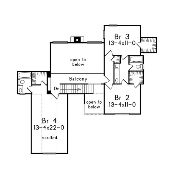 Traditional House Plan Second Floor - Forestview Country Home 040D-0021 - Search House Plans and More