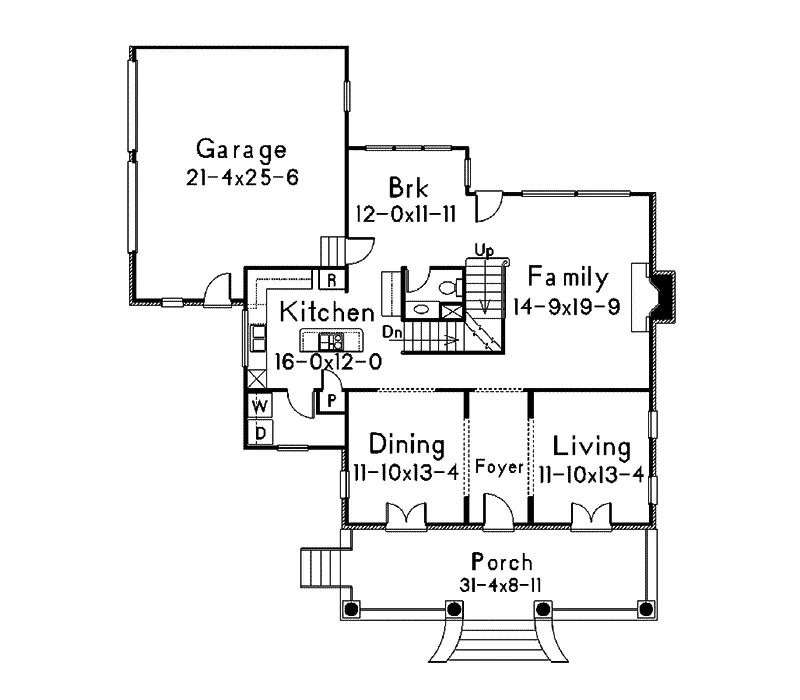 Farmhouse Plan First Floor - Fullerton Plantation Home 040D-0022 - Search House Plans and More