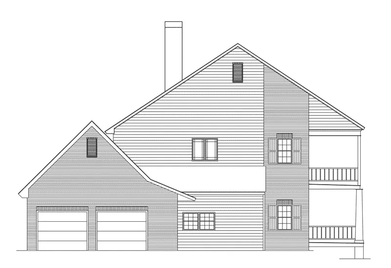 Farmhouse Plan Left Elevation - Fullerton Plantation Home 040D-0022 - Search House Plans and More