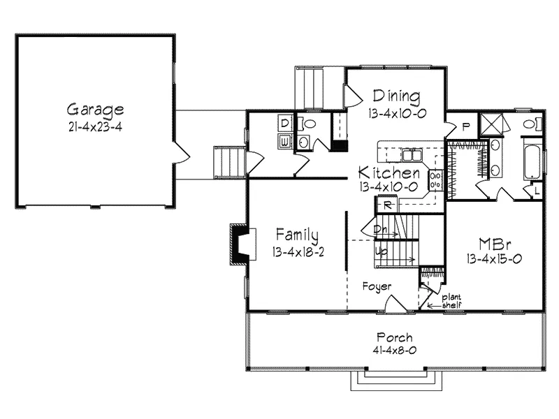 Cabin & Cottage House Plan First Floor - Auburn Park Country Farmhouse 040D-0024 - Search House Plans and More