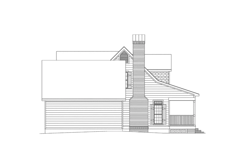 Cabin & Cottage House Plan Left Elevation - Auburn Park Country Farmhouse 040D-0024 - Search House Plans and More