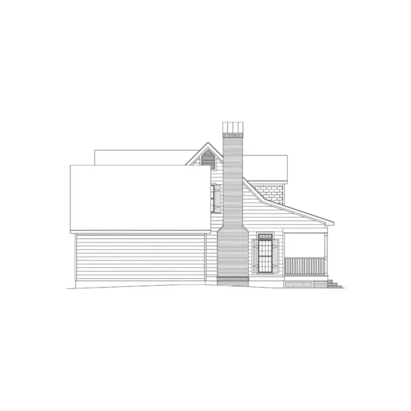 Farmhouse Plan Left Elevation - Auburn Park Country Farmhouse 040D-0024 - Search House Plans and More