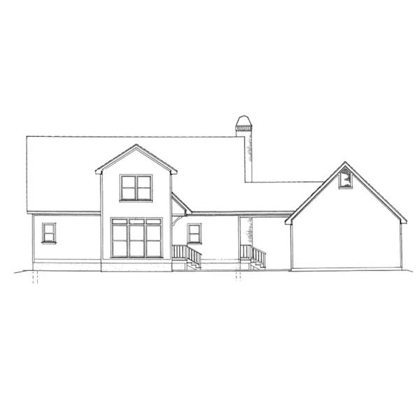 Farmhouse Plan Rear Elevation - Auburn Park Country Farmhouse 040D-0024 - Search House Plans and More