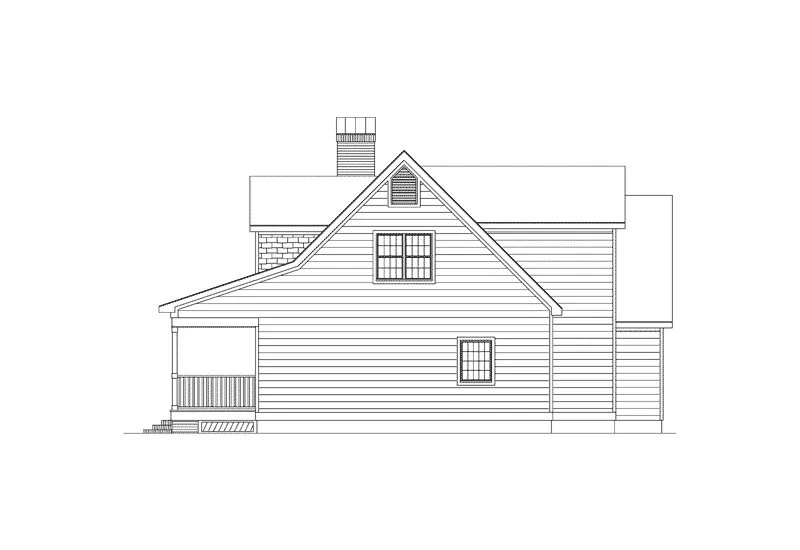 Cabin & Cottage House Plan Right Elevation - Auburn Park Country Farmhouse 040D-0024 - Search House Plans and More