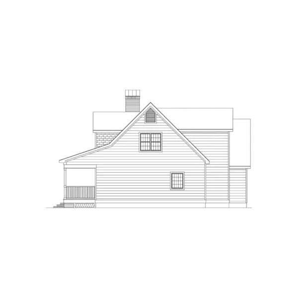 Farmhouse Plan Right Elevation - Auburn Park Country Farmhouse 040D-0024 - Search House Plans and More