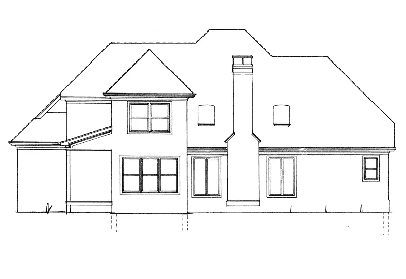 Country French House Plan Rear Elevation - Robertson Country French Home 040D-0025 - Shop House Plans and More