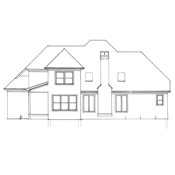 Country French House Plan Rear Elevation - Robertson Country French Home 040D-0025 - Shop House Plans and More