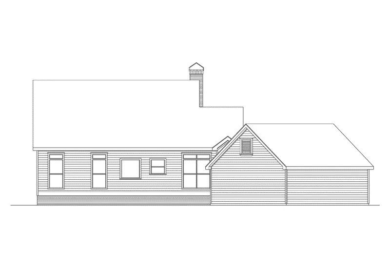 Ranch House Plan Rear Elevation - Westrose Country Ranch Home 040D-0026 - Shop House Plans and More