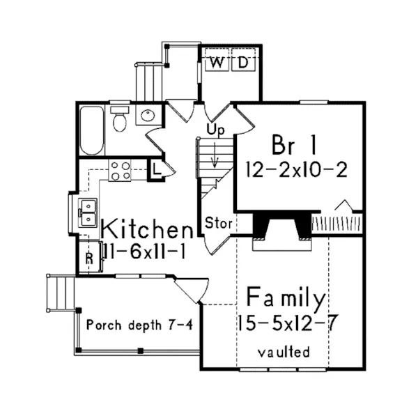 Bungalow House Plan First Floor - Haverhill Cottage Home 040D-0028 - Search House Plans and More