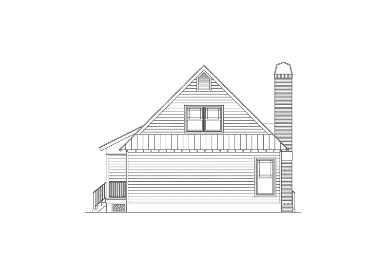 Acadian House Plan Left Elevation - Oak Cove Country Home 040D-0029 - Shop House Plans and More
