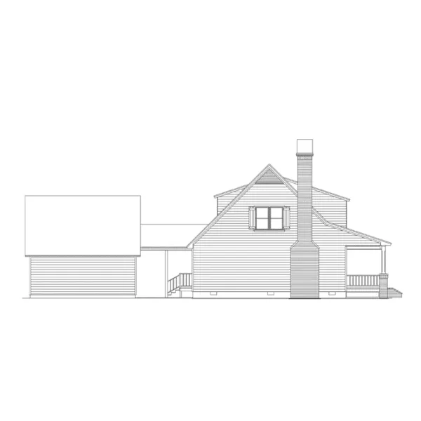 Farmhouse Plan Left Elevation - Oakwood Acadian Country Home 040D-0030 - Shop House Plans and More