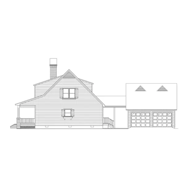 Farmhouse Plan Right Elevation - Oakwood Acadian Country Home 040D-0030 - Shop House Plans and More