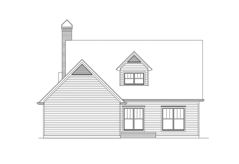 Farmhouse Plan Rear Elevation - Spring Valley Country Farmhouse 040D-0032 - Shop House Plans and More