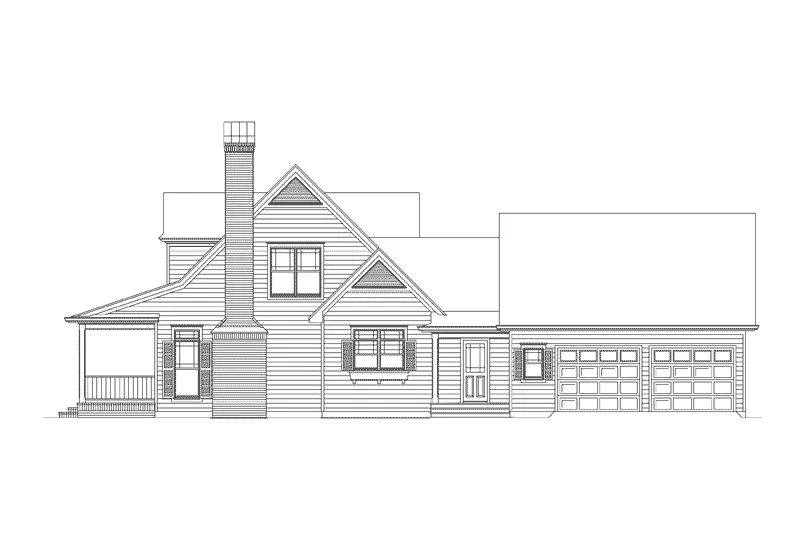 Farmhouse Plan Right Elevation - Spring Valley Country Farmhouse 040D-0032 - Shop House Plans and More