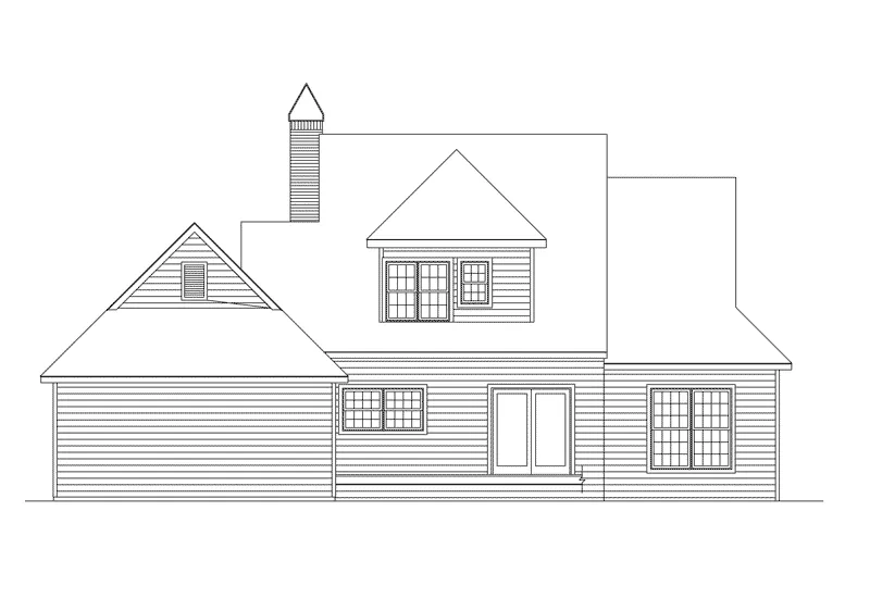 Farmhouse Plan Rear Elevation - Grayson Country Home 040D-0033 - Search House Plans and More