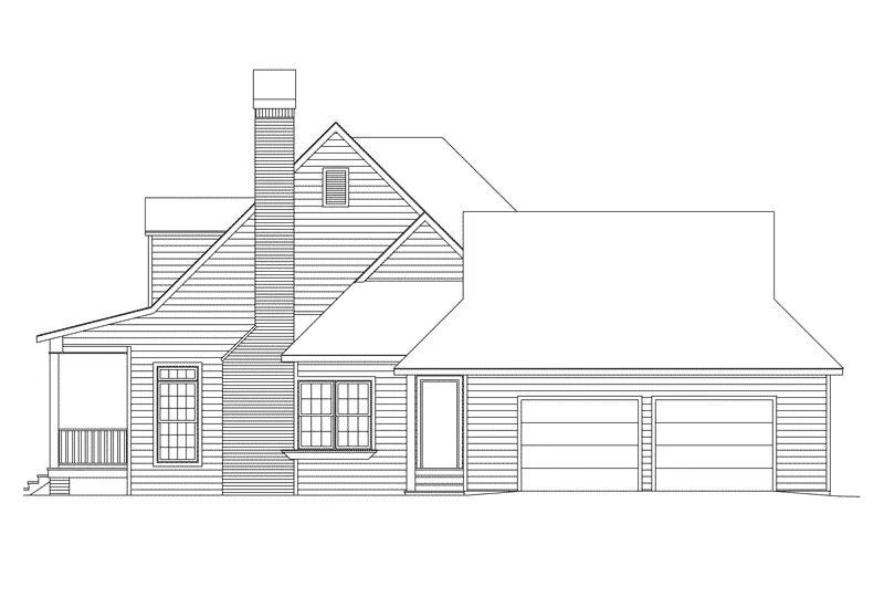 Farmhouse Plan Right Elevation - Grayson Country Home 040D-0033 - Search House Plans and More
