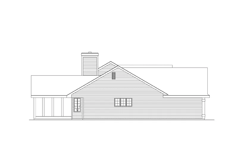 Ranch House Plan Left Elevation - Dennison Crest Rustic Ranch Home 041D-0001 - Search House Plans and More