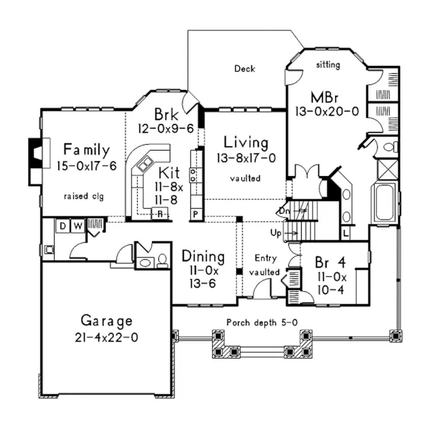 Craftsman House Plan First Floor - Monticello Pond Country Home 041D-0003 - Shop House Plans and More