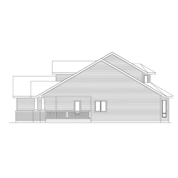 Craftsman House Plan Right Elevation - Monticello Pond Country Home 041D-0003 - Shop House Plans and More