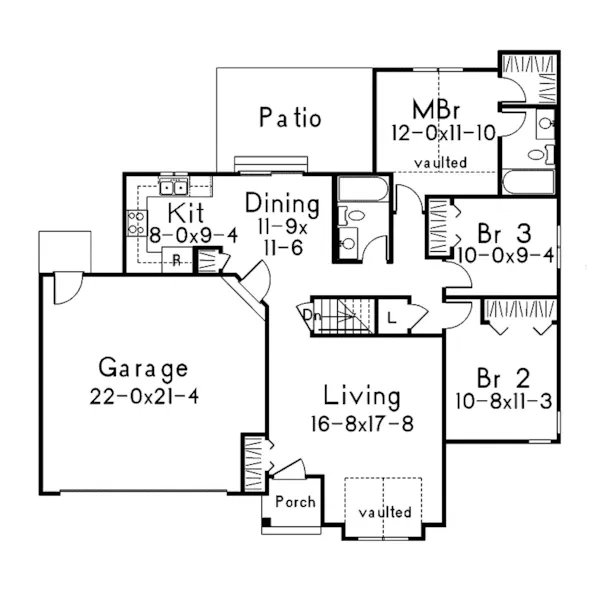 Ranch House Plan First Floor - Dayton Terrace Ranch Home 041D-0004 - Search House Plans and More