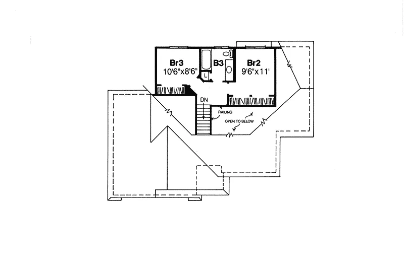 Traditional House Plan Second Floor - Dover Traditional Home 041D-0005 - Search House Plans and More