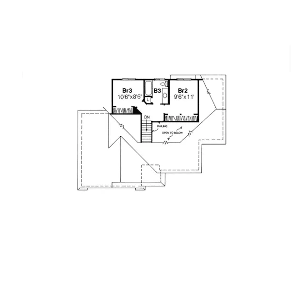 Traditional House Plan Second Floor - Dover Traditional Home 041D-0005 - Search House Plans and More