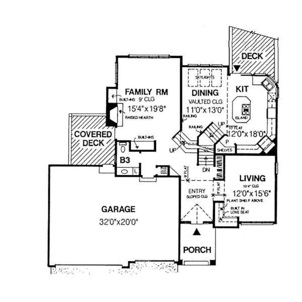 Colonial House Plan First Floor - Lawndale Park Traditional Home 042D-0003 - Shop House Plans and More