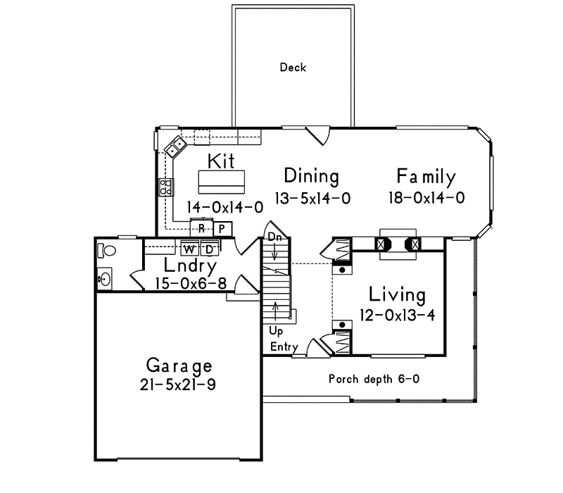 Traditional House Plan First Floor - Bloomfield Country Home 045D-0002 - Search House Plans and More