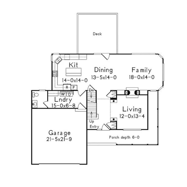 Shingle House Plan First Floor - Bloomfield Country Home 045D-0002 - Search House Plans and More