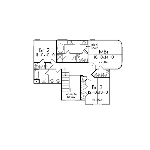 Shingle House Plan Second Floor - Bloomfield Country Home 045D-0002 - Search House Plans and More