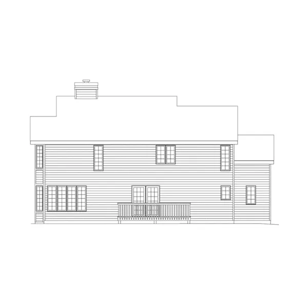 Shingle House Plan Rear Elevation - Bloomfield Country Home 045D-0002 - Search House Plans and More